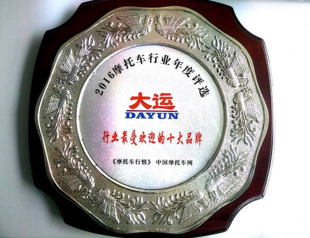 大运荣获行业最受欢迎的十大品牌
